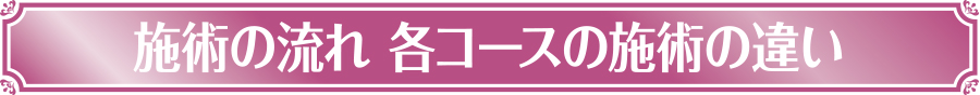 施術の流れ・各コースの違い